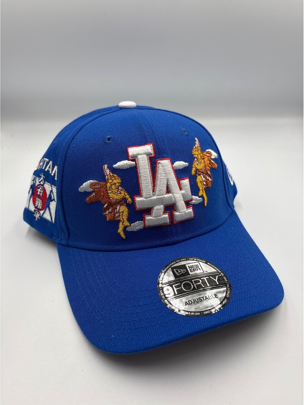 New Era 9FORTY LA Dodgers Blue Adjustable Baseball Cap with Angels Embroidery